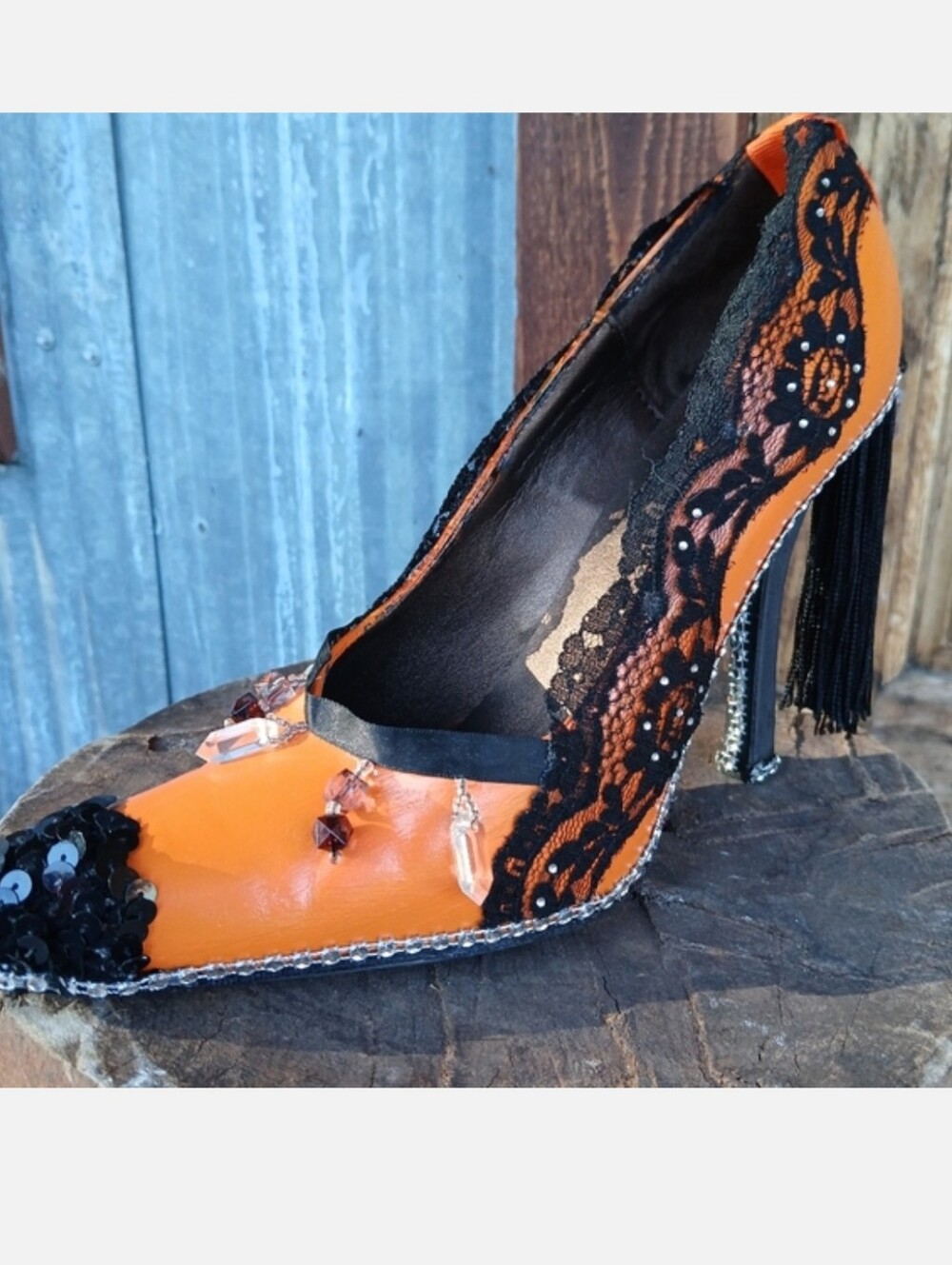 KITSCHY handcrafted Upcycled Stiletto Heel Shoe Decoration Maximalism